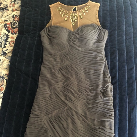 Adrianna Papell Illusion Neckline Cocktail Dress 8 - Picture 1 of 4
